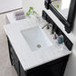 Brittany 30" Single Vanity, Black Onyx w/ 3 CM Arctic Fall Solid Surface Top