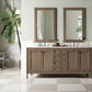 Chicago 72" Double Vanity, Whitewashed Walnut w/ 3 CM Arctic Fall Solid Surface Top