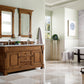 Brookfield 60" Double Vanity, Country Oak w/ 3 CM Carrara Marble Top