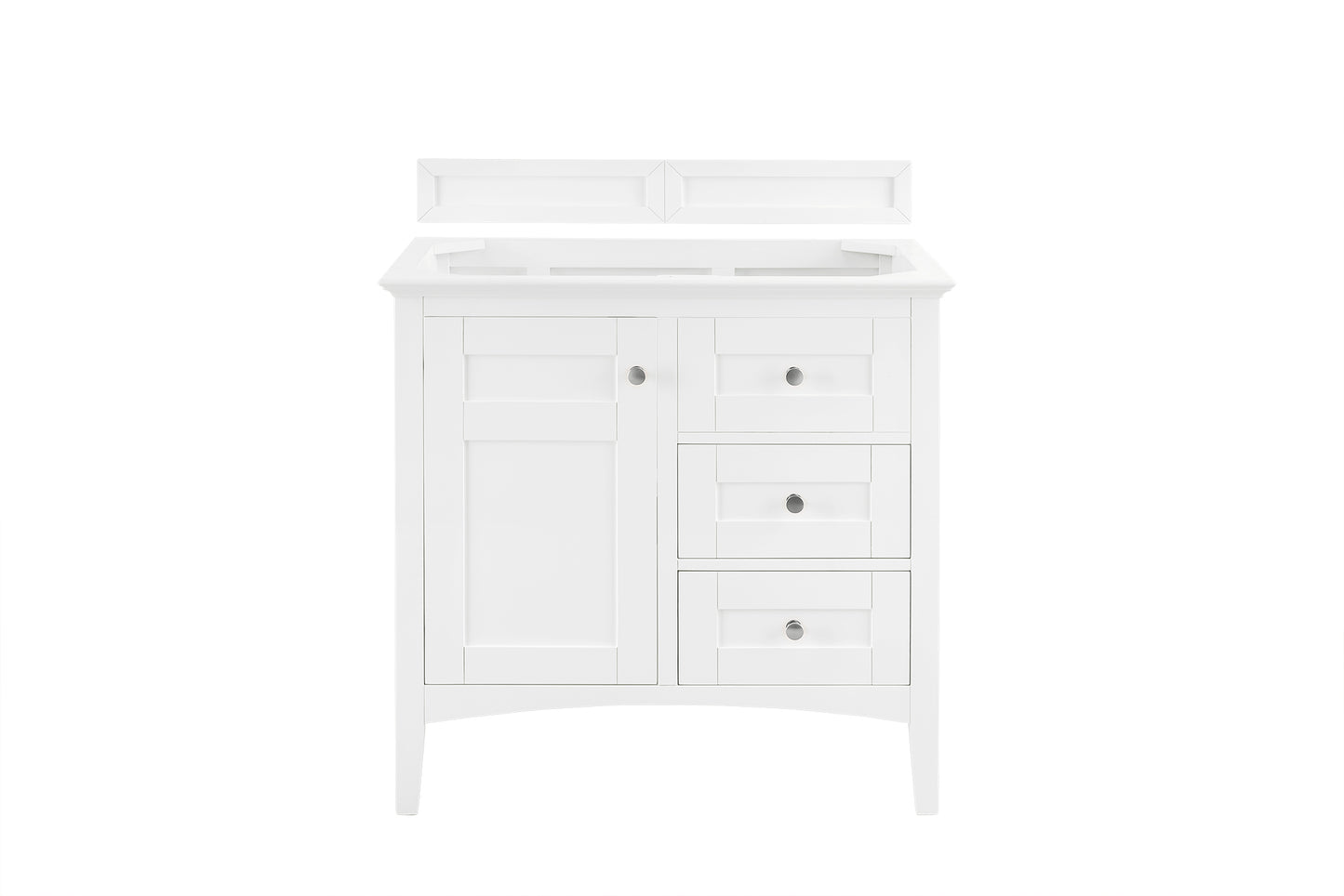 Palisades 36" Single Vanity, Bright White w/ 3 CM Grey Expo Quartz Top