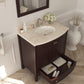 Estella 32" Brown Bathroom Vanity with Jerusalem Gold Marble Countertop