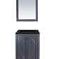 Odyssey 24" Maple Grey Bathroom Vanity with Matte Black VIVA Stone Solid Surface Countertop