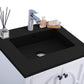 Odyssey 24" White Bathroom Vanity with Matte Black VIVA Stone Solid Surface Countertop