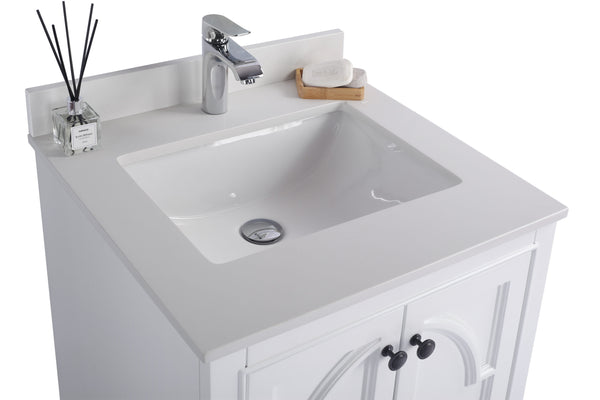 Odyssey 24 White Bathroom Vanity with White Quartz Countertop