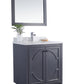 Odyssey 30" Maple Grey Bathroom Vanity with Matte White VIVA Stone Solid Surface Countertop