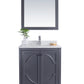 Odyssey 30" Maple Grey Bathroom Vanity with White Carrara Marble Countertop