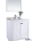 Odyssey 30" White Bathroom Vanity with Black Wood Marble Countertop