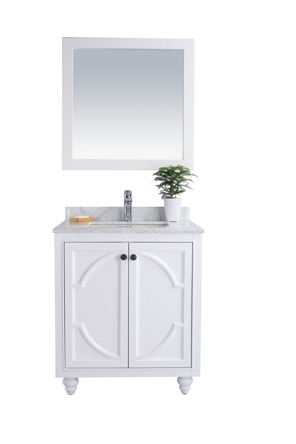 Odyssey 30 White Bathroom Vanity with White Carrara Marble Countertop