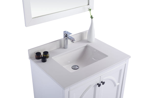 Odyssey 30 White Bathroom Vanity with White Quartz Countertop