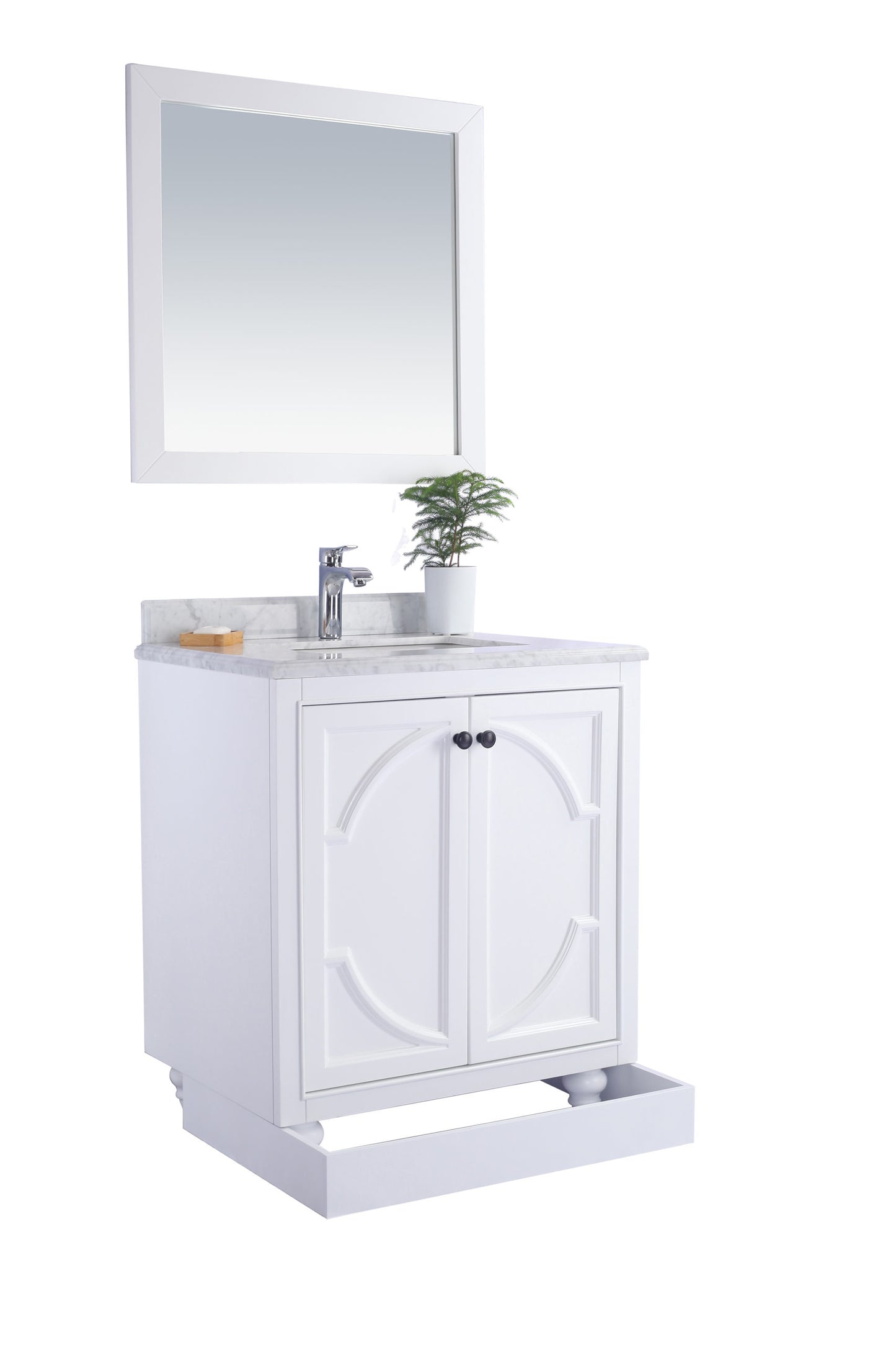 Odyssey 30" White Bathroom Vanity with White Quartz Countertop