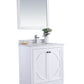 Odyssey 30" White Bathroom Vanity with White Stripes Marble Countertop