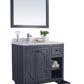 Odyssey 36" Maple Grey Bathroom Vanity with White Stripes Marble Countertop