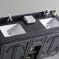 Odyssey 60" Maple Grey Double Sink Bathroom Vanity with Black Wood Marble Countertop