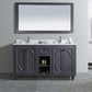 Odyssey 60" Maple Grey Double Sink Bathroom Vanity with White Carrara Marble Countertop