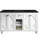Odyssey 60" White Double Sink Bathroom Vanity with Matte Black VIVA Stone Solid Surface Countertop