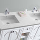 Odyssey 60" White Double Sink Bathroom Vanity with Matte White VIVA Stone Solid Surface Countertop