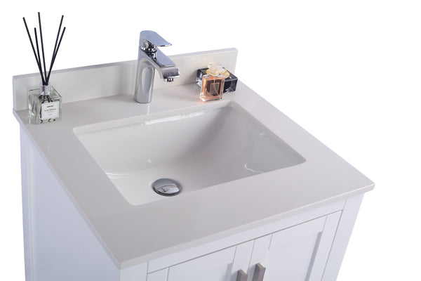 Wilson 24 White Bathroom Vanity with White Quartz Countertop