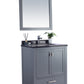 Wilson 30" Grey Bathroom Vanity with Black Wood Marble Countertop
