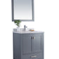 Wilson 30" Grey Bathroom Vanity with White Carrara Marble Countertop