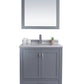 Wilson 30" Grey Bathroom Vanity with White Stripes Marble Countertop