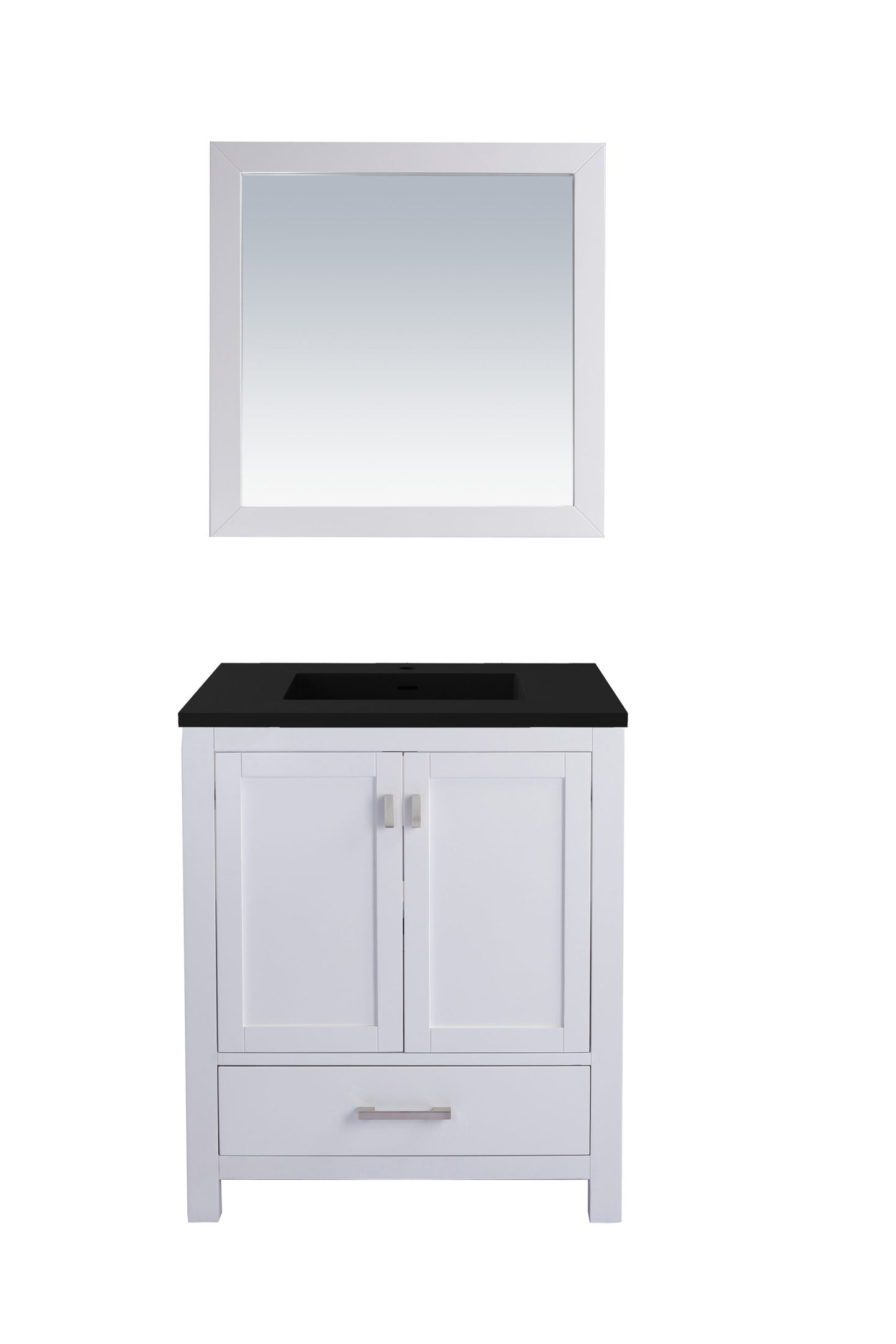 Wilson 30" White Bathroom Vanity with Matte Black VIVA Stone Solid Surface Countertop