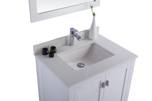Wilson 30" White Bathroom Vanity with White Quartz Countertop