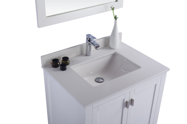 Wilson 30 White Bathroom Vanity with White Quartz Countertop
