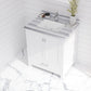 Wilson 30" White Bathroom Vanity with White Stripes Marble Countertop