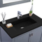 Wilson 36" Grey Bathroom Vanity with Matte Black VIVA Stone Solid Surface Countertop