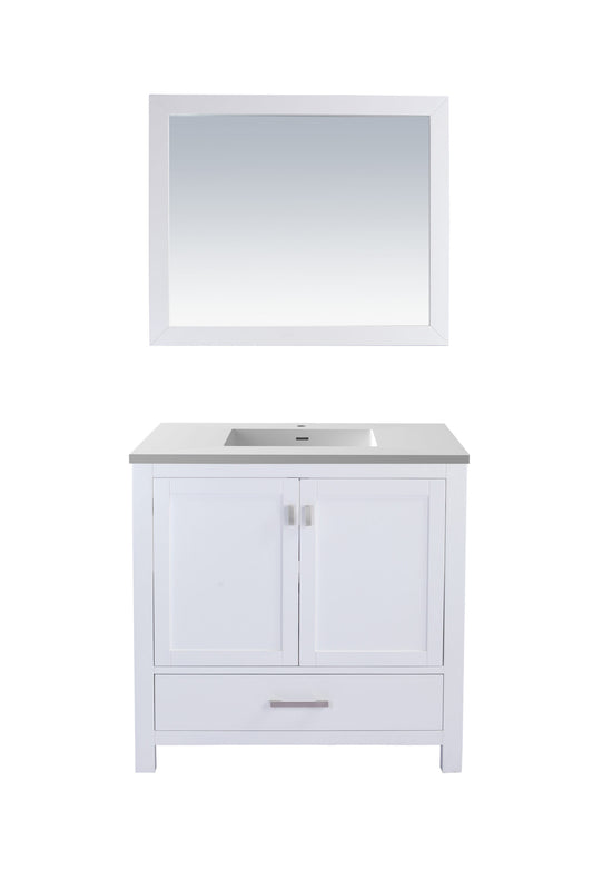 Wilson 36" White Bathroom Vanity with Matte White VIVA Stone Solid Surface Countertop