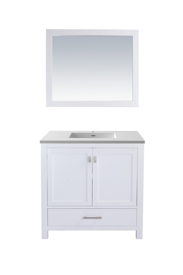 Wilson 36 White Bathroom Vanity with Matte White VIVA Stone Solid Surface Countertop