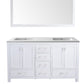 Wilson 60" White Double Sink Bathroom Vanity with Matte White VIVA Stone Solid Surface Countertop