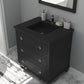 Luna 30" Espresso Bathroom Vanity with Matte Black VIVA Stone Solid Surface Countertop