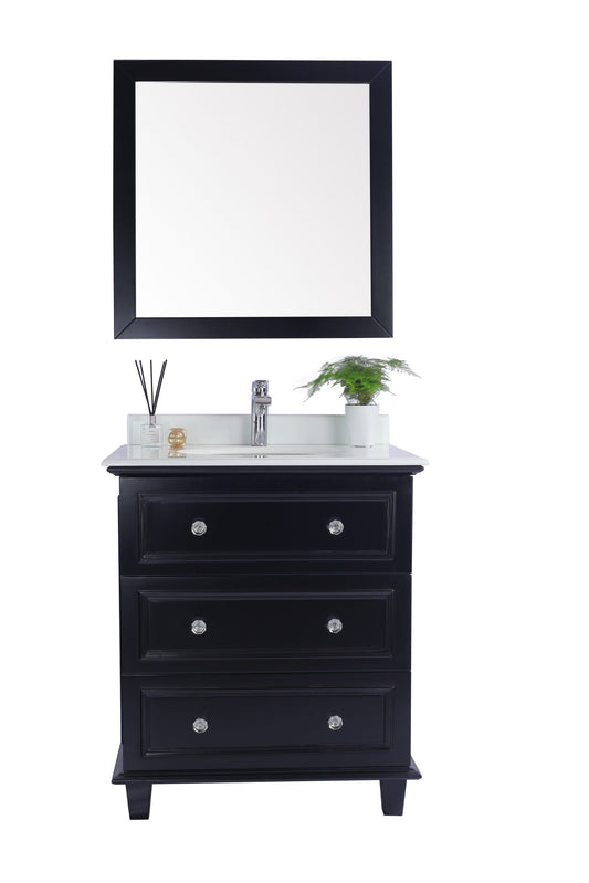 Luna 30" Espresso Bathroom Vanity with Pure White Phoenix Stone Countertop