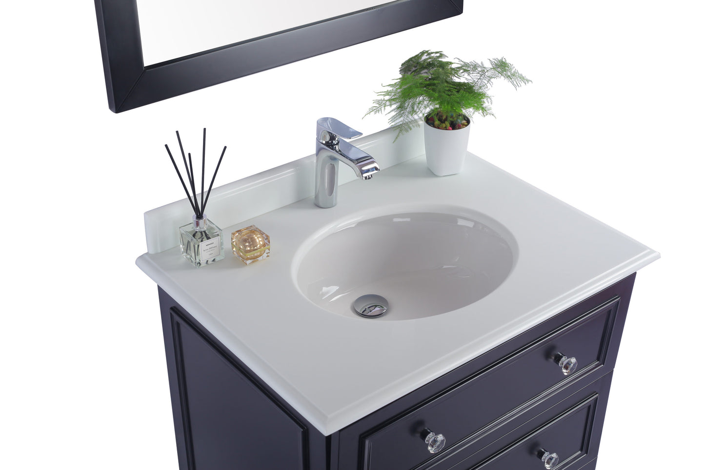 Luna 30" Espresso Bathroom Vanity with Pure White Phoenix Stone Countertop