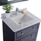 Luna 30" Espresso Bathroom Vanity with White Carrara Marble Countertop