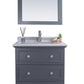 Luna 30" Maple Grey Bathroom Vanity with White Stripes Marble Countertop
