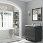 Luna 30" Maple Grey Bathroom Vanity with White Stripes Marble Countertop