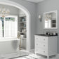 Luna 30" White Bathroom Vanity with Black Wood Marble Countertop
