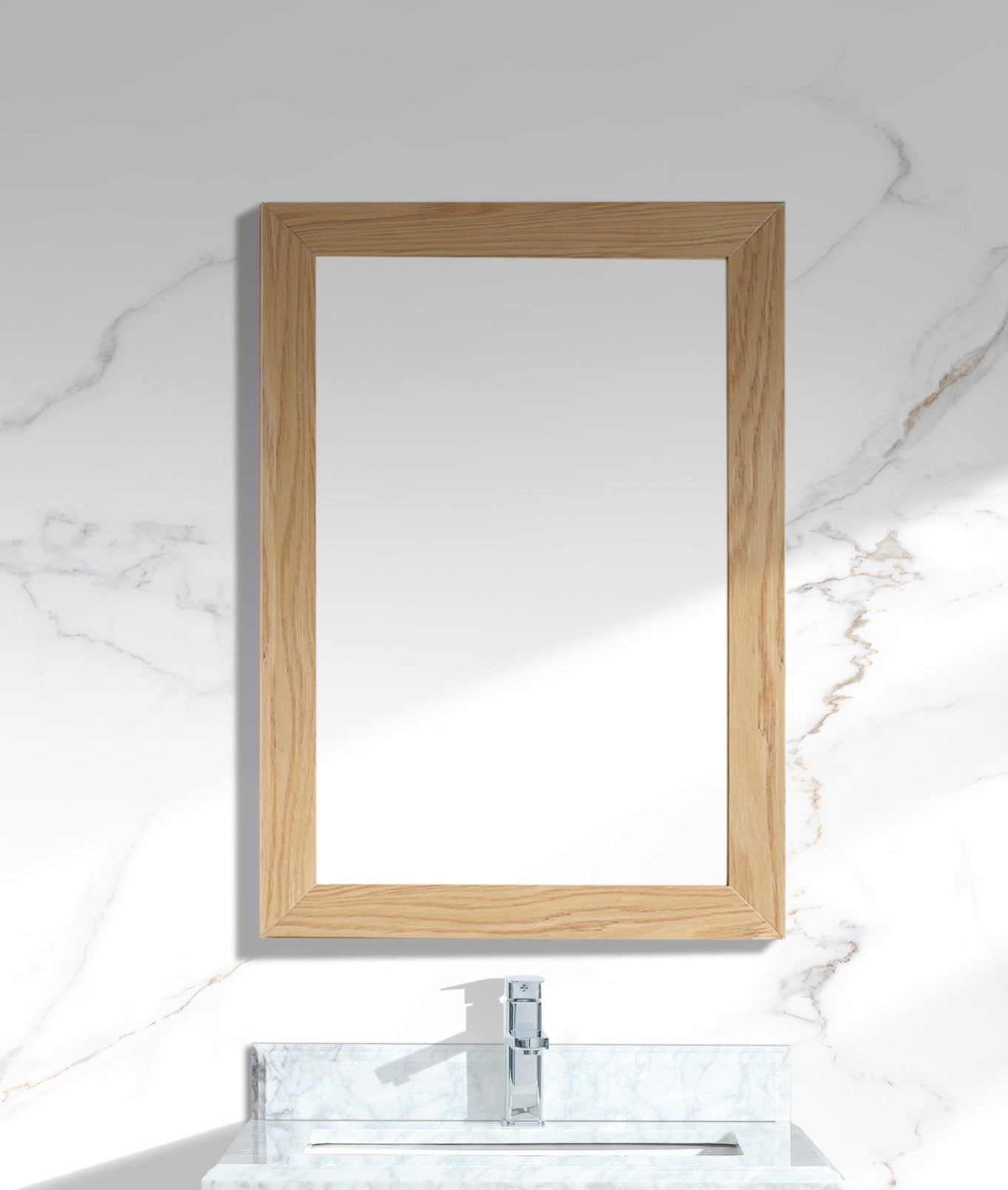 Sterling 24" Framed Rectangular California White Oak Mirror