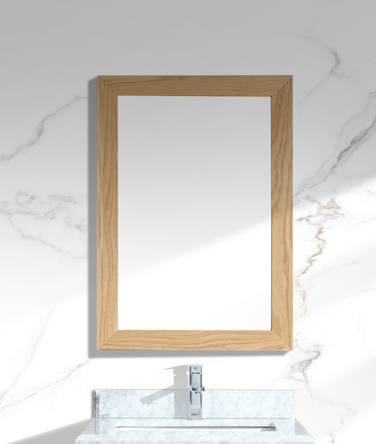 Sterling 24" Framed Rectangular California White Oak Mirror