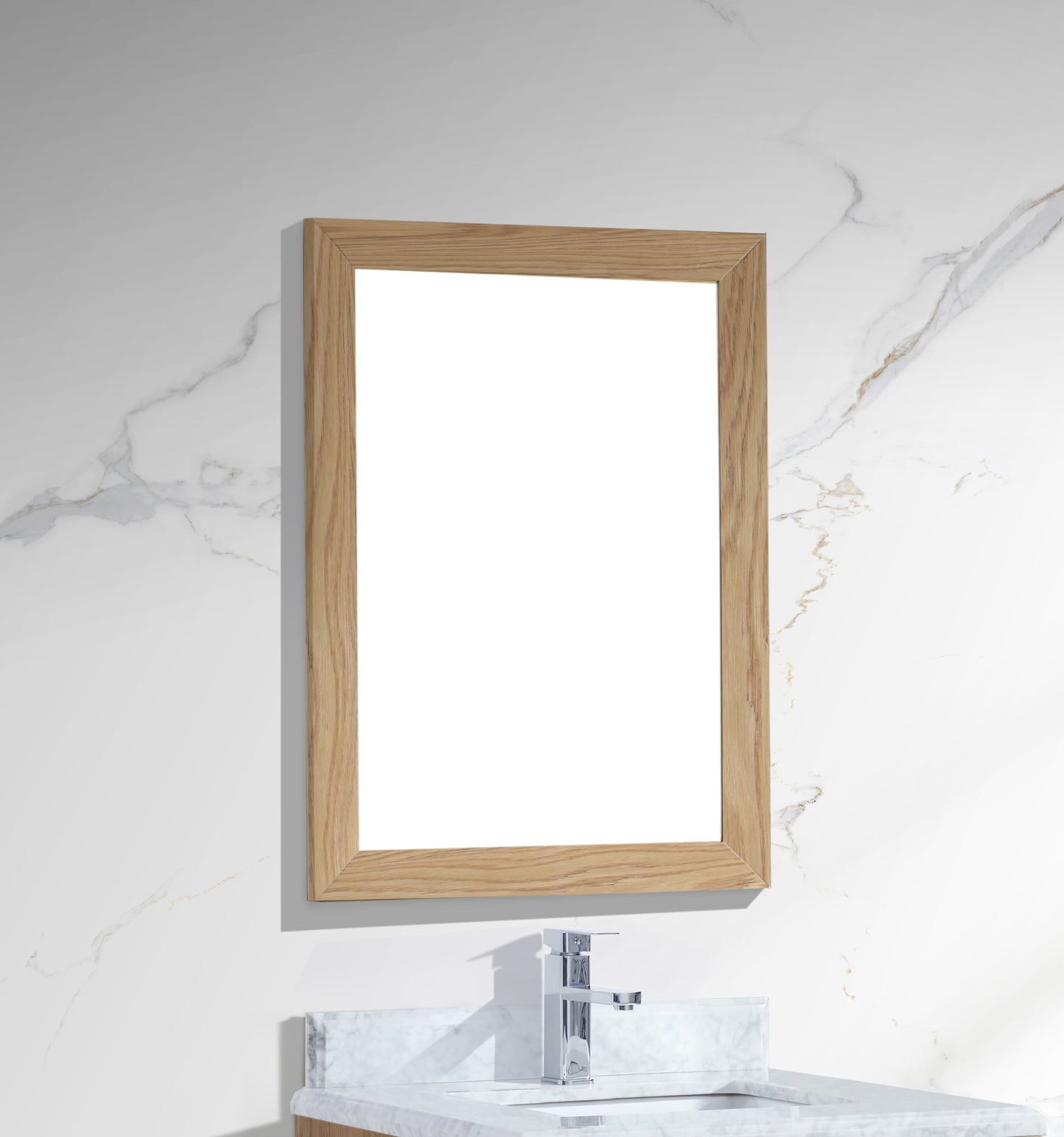 Sterling 24" Framed Rectangular California White Oak Mirror