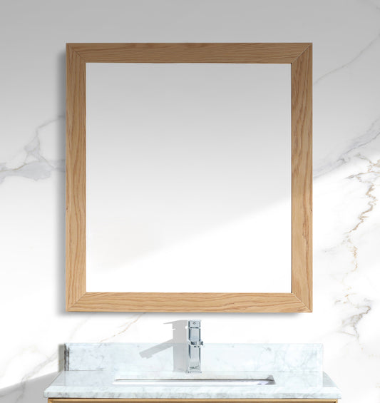 Sterling 30" Framed Square California White Oak Mirror