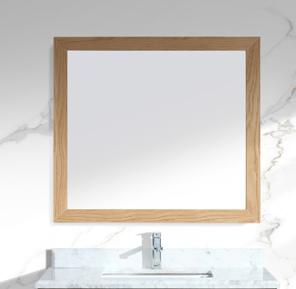 Sterling 36 Framed Rectangular California White Oak Mirror
