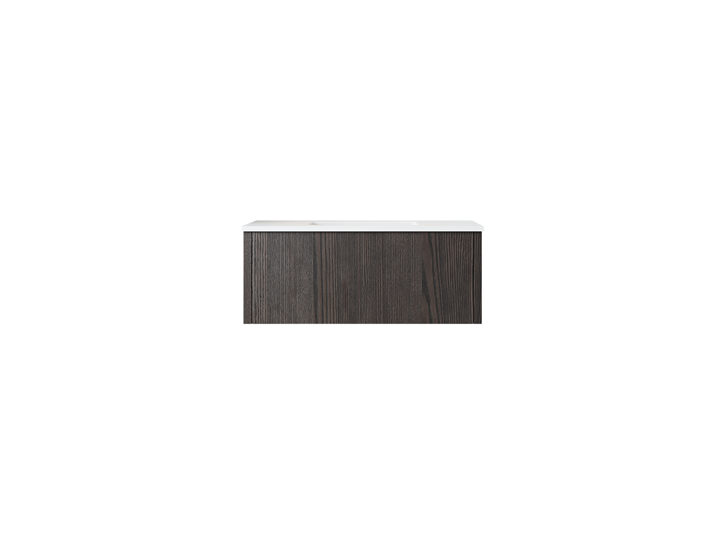 Legno 36" Carbon Oak Bathroom Vanity with Matte White VIVA Stone Solid Surface Countertop