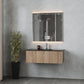 Legno 42" Weathered Grey Bathroom Vanity with Matte Black VIVA Stone Solid Surface Countertop