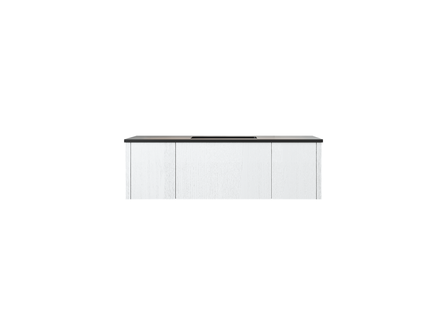 Legno 48" Alabaster White Bathroom Vanity with Matte Black VIVA Stone Solid Surface Countertop