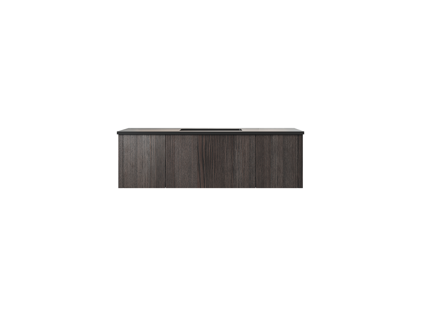 Legno 48" Carbon Oak Bathroom Vanity with Matte Black VIVA Stone Solid Surface Countertop