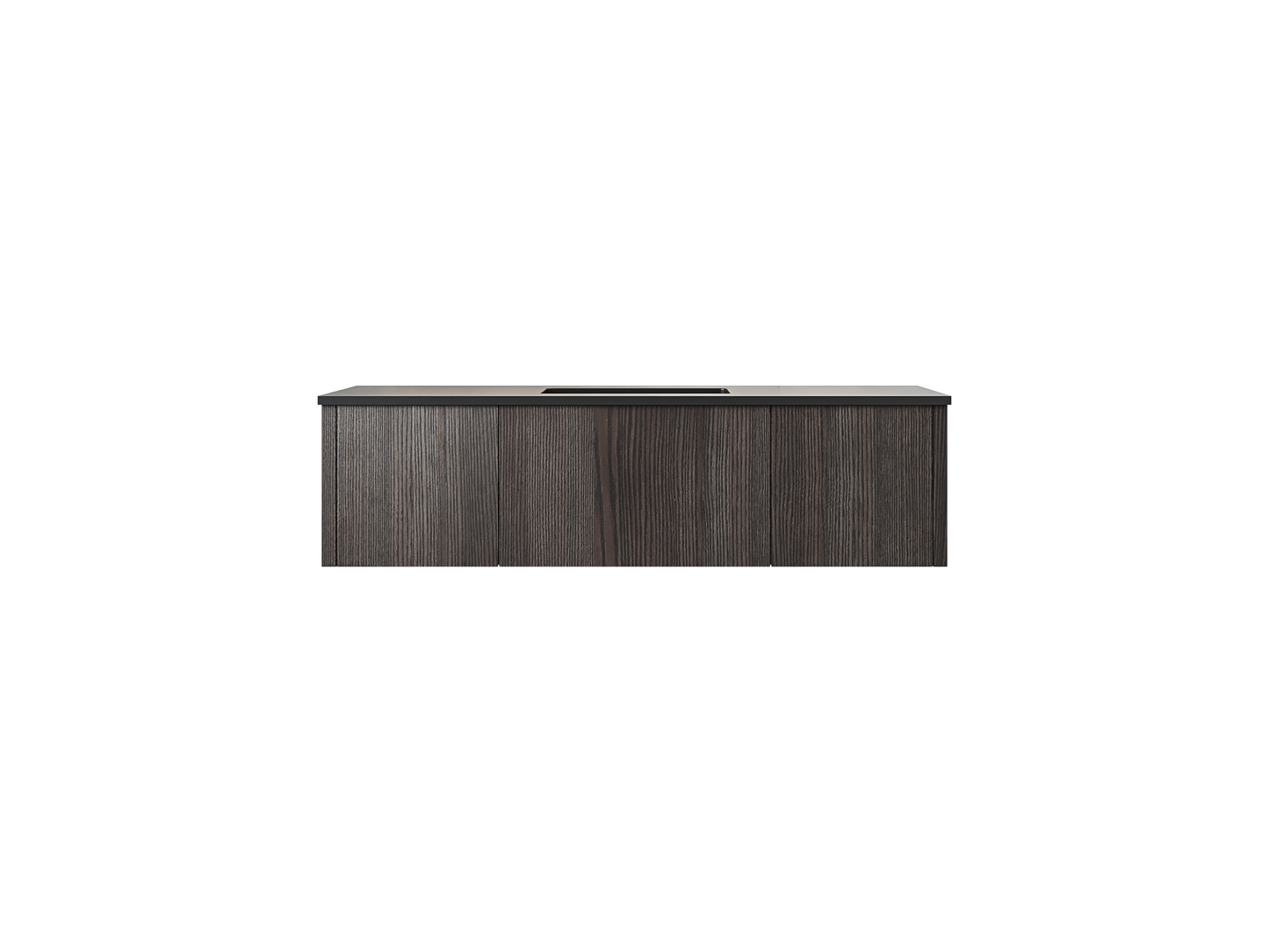 Legno 54" Carbon Oak Bathroom Vanity with Matte Black VIVA Stone Solid Surface Countertop