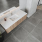 Legno 54" Weathered Grey Bathroom Vanity with Matte White VIVA Stone Solid Surface Countertop